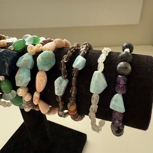 Elegant Multi-Stone Bracelet Set